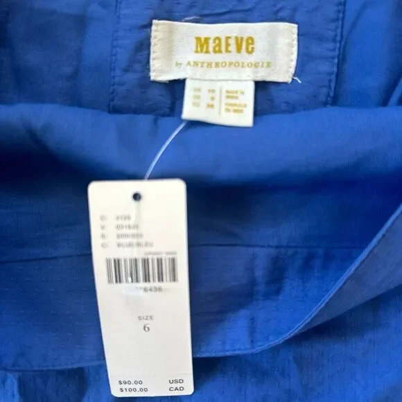 Maeve Anthropologie NWT Flounce Mini Skirt in Blue Size 6 - Picture 4 of 4